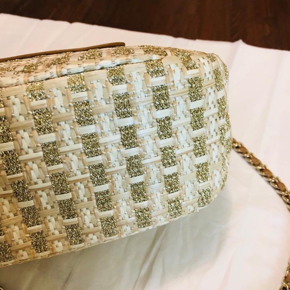 ❤️SOLD❤️Tory Burch Marion Woven Shimmery Shoulder Bag - Picture 9 of 15